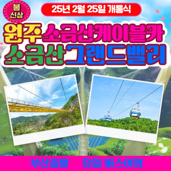 와우부산여행사  [부산출발]  원주 소금산 케이블카, 소금산그랜드밸리+치악산 구룡사 당일투어