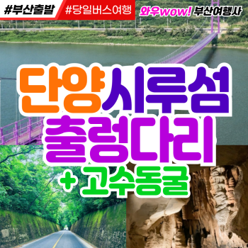 [부산출발] 단양 시루섬  출렁다리 + 고수동굴 당일 버스여행