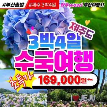[제주도] 3박4일 석조 수국 기획 초특가!